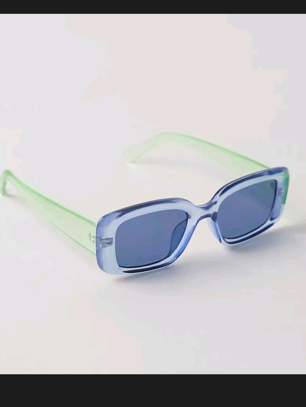 NWT! Free People, Frankie Rectangle Sunglasses, Blue/Green